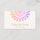 レインボーカラフルフローラ曼荼羅 名刺 (正面)