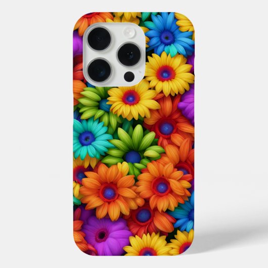 レインボーカラフルフローラ#22 - iPhone 15 Proケース Case-Mate iPhoneケース (裏面)