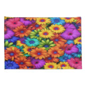 レインボーカラフルフローラ#22 - Pillowcase 枕カバー (裏面-右)