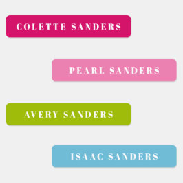 レインボーカラフルブライト防水名 ラベル