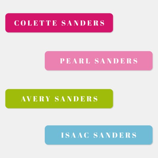 レインボーカラフルブライト防水名 ラベル (グループ)