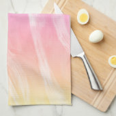 レインボーカラフルブラッシュストロークピンク抽象芸術アート キッチンタオル (四つ折り)