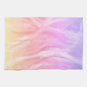 レインボーカラフルブラッシュストロークピンク抽象芸術アート キッチンタオル (横)
