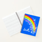 レインボーカラフルブルースカイとスター名前をカスタムする ノートブック (内部)