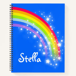 レインボーカラフルブルースカイとスター名前をカスタムする ノートブック