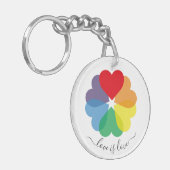 レインボーカラフルプライドハート キーホルダー (正面左)