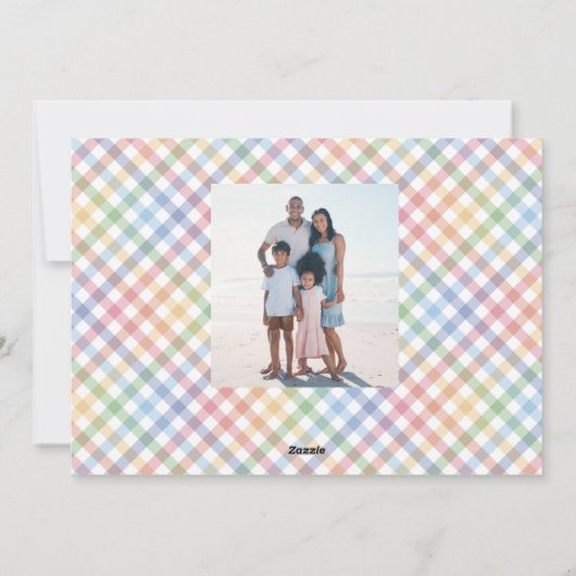 レインボーカラフルプライド枠写真ハッピーイースター シーズンカード (裏面)