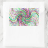 レインボーカラフルプリズムの旋回ホイール 長方形シール (バッグ)