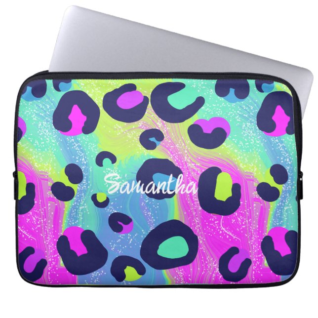レインボーカラフルプリント ラップトップスリーブ (正面)
