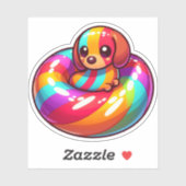 レインボーカラフルプール浮き上がり可愛いダッチシュント シール (シート)