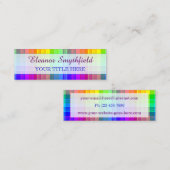 レインボーカラフルプ鮮やかラ市松模様にド スキニー名刺 (正面/裏面)