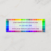 レインボーカラフルプ鮮やかラ市松模様にド スキニー名刺 (裏面)