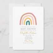 レインボーカラフルベビーシャワー 招待状 (正面)