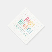 レインボーカラフルベビーブランチ招待 スタンダードカクテルナプキン (角)