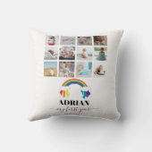 レインボーカラフルベビー1年目のフォトコラージュ クッション (裏面)