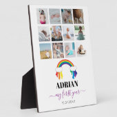 レインボーカラフルベビー1年目のフォトコラージュ フォトプラーク (側面)