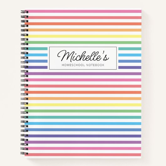 レインボーカラフルホームスクールコピーワークノート ノートブック (正面)