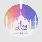 レインボーカラフルポリゴンイードムバラックモスク オーナメント (裏面)