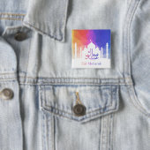 レインボーカラフルポリゴンイードムバラックモスク 缶バッジ (インサイチュ)