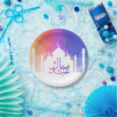 レインボーカラフルポリゴンイードモスク紙プレート ペーパープレート (パーティー)