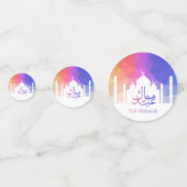 レインボーカラフルポリゴンイードモスク コンフェッティ (正面)