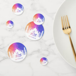 レインボーカラフルポリゴンイードモスク コンフェッティ