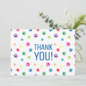 レインボーカラフルポー絵を描プ印刷ありがとうありがとう カード (スタンド正面)