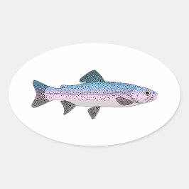 レインボーカラフルマス 楕円形シール