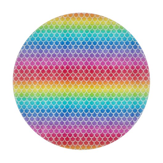 レインボーカラフルマーメイドはかりで測 カッティングボード (正面)