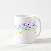 レインボーカラフルミュージック・ノート, LGBTQ,ゲイプライド コーヒーマグカップ (正面右)