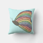 レインボーカラフルモザイク蝶の枕 クッション (裏面)