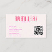 レインボーカラフルモダンエレガント抽象芸術QRコード 名刺 (裏面)