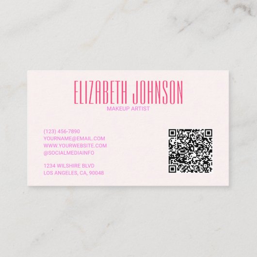 レインボーカラフルモダンエレガント抽象芸術QRコード 名刺 (裏面)