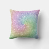 レインボーカラフルユニコーングリッタースパイラルトレンディー クッション (裏面)