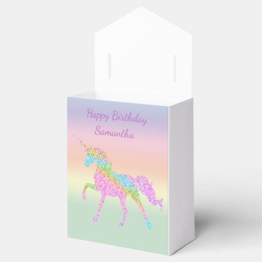 レインボーカラフルユニコーンパーティーの好意ボックス フェイバーボックス (オープン)