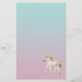 レインボーカラフルユニコーンポリゴン – 文房具 便箋