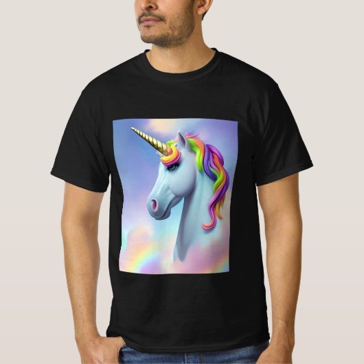 レインボーカラフルユニコーン Tシャツ (正面)