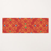 レインボーカラフルヨガマンダラパターン ヨガマット (正面(横))