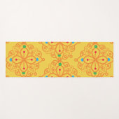 レインボーカラフルヨガマンダラパターン ヨガマット (正面(横))