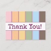 レインボーカラフルラインありがとうご注意 名刺 (正面)