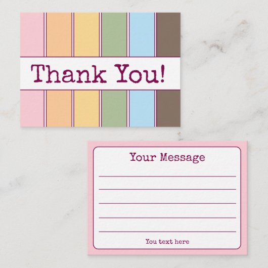 レインボーカラフルラインありがとうご注意 名刺 (正面/裏面)