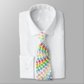 レインボーカラフルラブハートふりかけお洒落る ネクタイ (タイ)