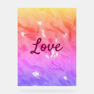 レインボーカラフルラブプライドlgbtqゲイパターン文字 アクリルサイン