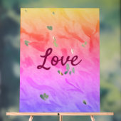 レインボーカラフルラブプライドlgbtqゲイパターン文字 アクリルサイン (ニュートラル)