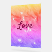 レインボーカラフルラブプライドlgbtqゲイパターン文字 アクリルサイン (傾斜)