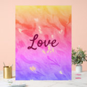 レインボーカラフルラブプライドlgbtqゲイパターン文字 アクリルサイン (ウェディング)