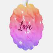 レインボーカラフルラブプライドlgbtqゲイパターン文字 オーナメントカード (左)