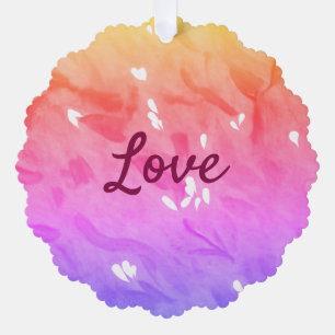 レインボーカラフルラブプライドlgbtqゲイパターン文字 オーナメントカード