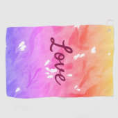 レインボーカラフルラブプライドlgbtqゲイパターン文字 ゴルフタオル (横)