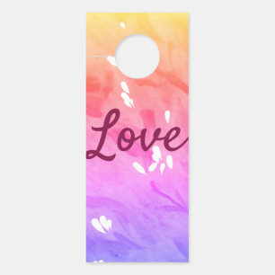 レインボーカラフルラブプライドlgbtqゲイパターン文字 ドアノブサイン